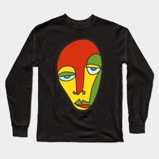 Simple lines face (color) Long Sleeve T-Shirt